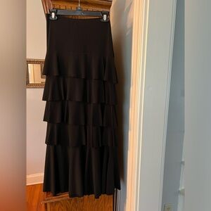 Junee we brand. Long, tiered ruffle skirt. Elastic waist.